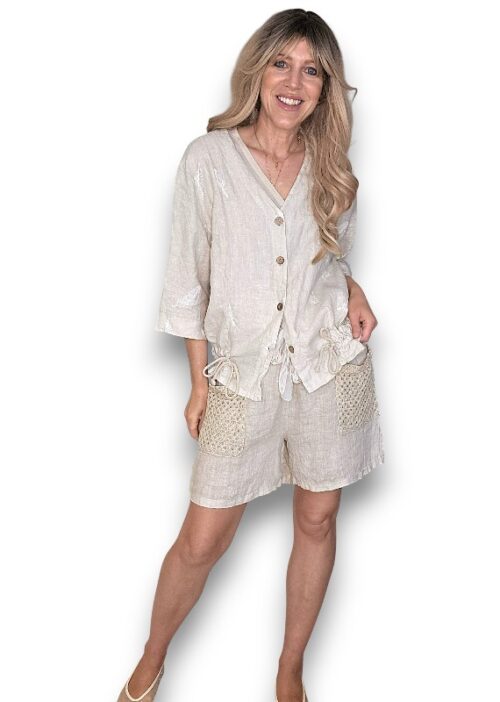 Helga May C'est La Via Drawstring Jacket Linen