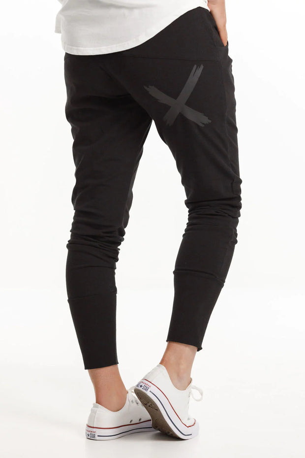 Home-Lee HL100 Apartment Pants Black with Black X Print