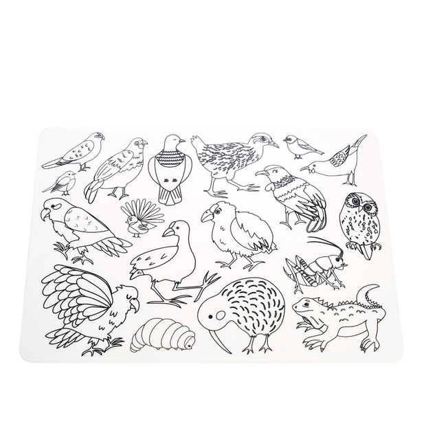 Moana Road Silicone Colour-In Placemats Animals of Aotearoa 2558