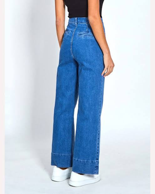 Monaco Jeans Milan High Rise Flare Jean in Blue PDN313MJ