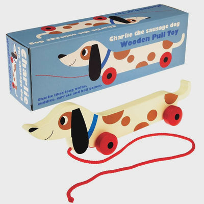 Rex London  Charlie the Sausage Wooden Pull Toy