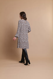 Preen Shirred Cuff and Gathers Dress in Roaring Print TP13696