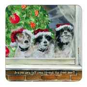 Little Dog Laughed Christmas Coaster