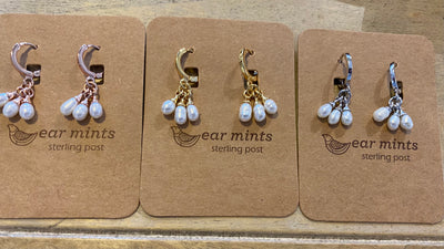 Ear Mints Freshwater Pearl Drop Huggie Earrings 3016