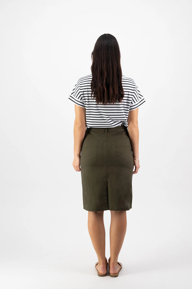 Vassalli 372AVP  - Poplin Skirt with Back Vent