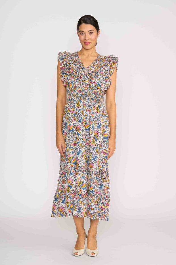 Foil Best Odds Dress in Denim Floral TP14671