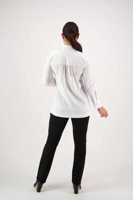 Vassalli Shirt with Contrast Coloured Stitching and Side Splits 4441