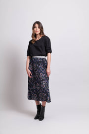 Garden Fields Pleat Skirt with Contrast Waistband TP13818