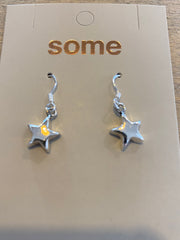 Some Sterling Silver Rounded Star Earrings on Hooks 526