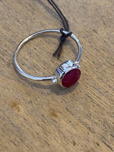 Some Sterling Silver Ring with Semi-Precious Red Stone X23