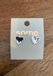 Some Silver Glitter Heart Earrings 234