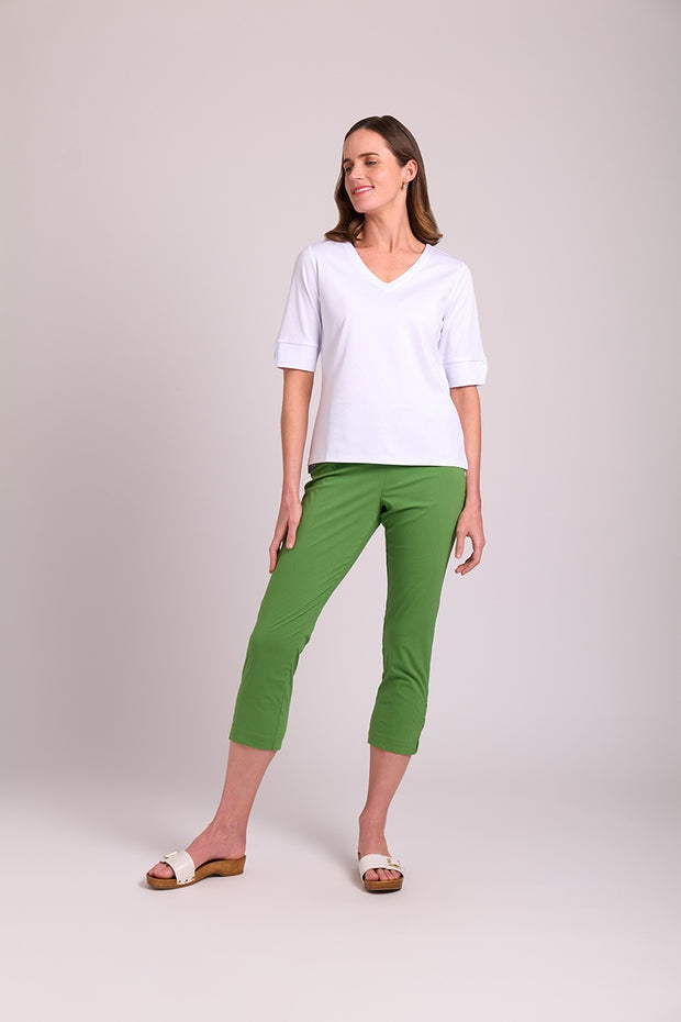 Esplanade Mercerised Cotton V Neck Elbow Sleeve Tee TP14166