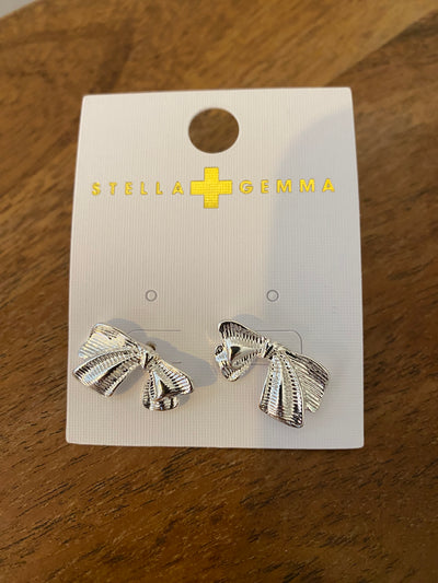 Stella and Gemma 8373 Silver Bowtiful Earrings