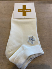 Stella and Gemma Socks White with Silver Star 7800