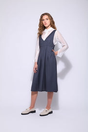 Neris Hepburn Pinafore in Steel Stripe 2743