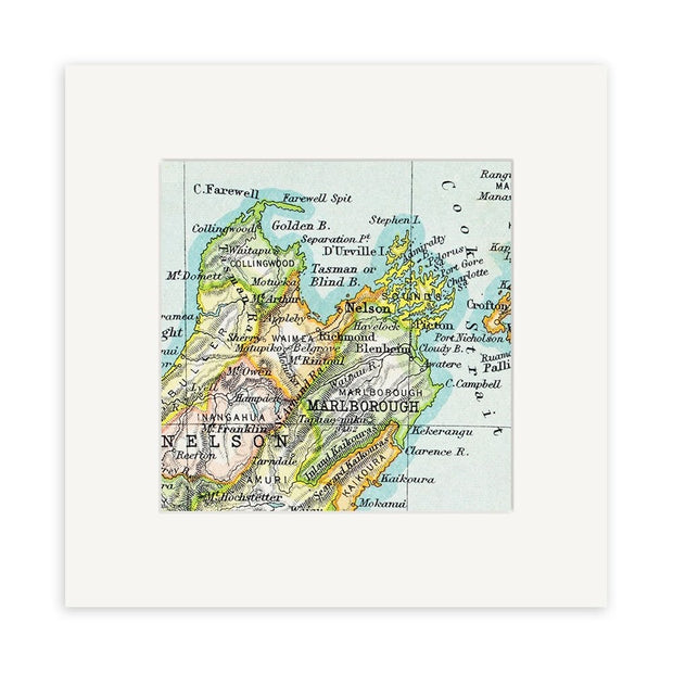 100% New Zealand Vintage Map Print