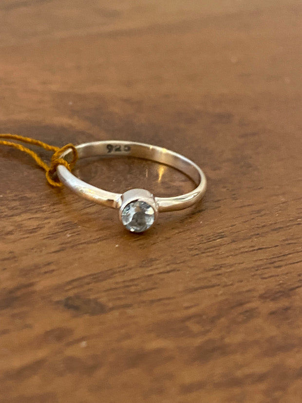 Some Sterling Silver Ring 298 with Clear Stone