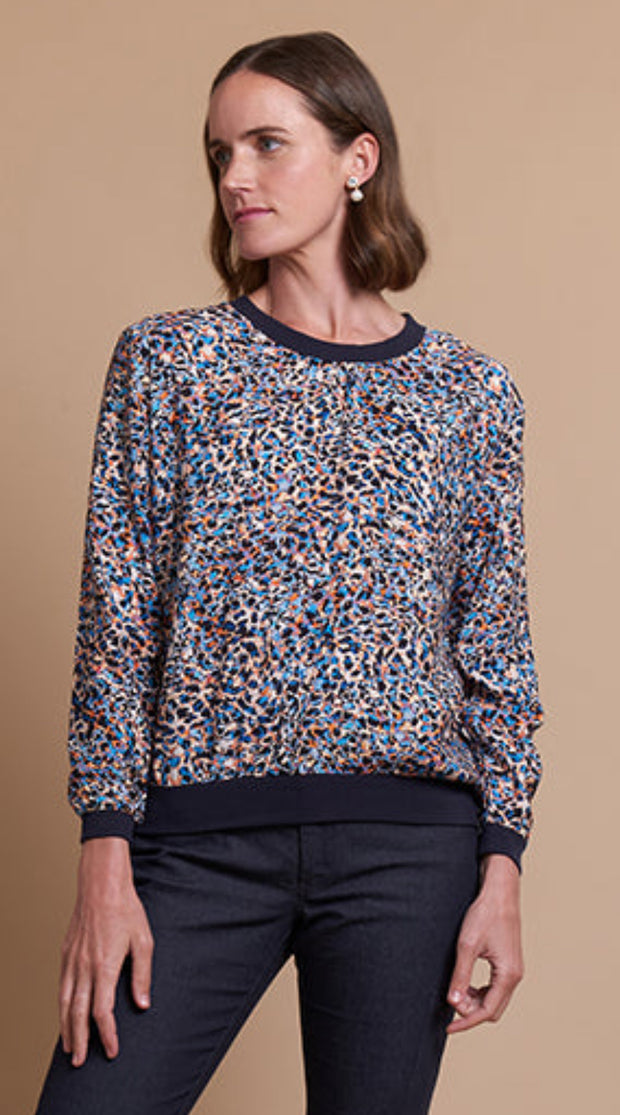 OH Three Motley Crew Woven Top with Rib Trim TP10490