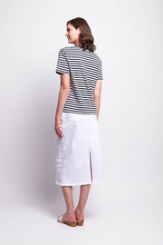 OH Three Stripe and Applique T-Shirt in Navy White Quirky TP14168