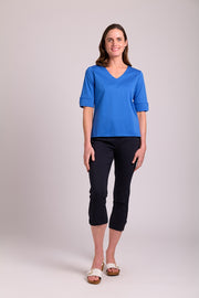 Esplanade Mercerised Cotton V Neck Elbow Sleeve Tee TP14166