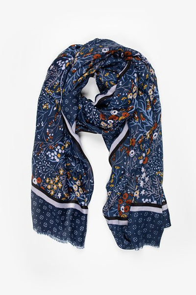 Antler Navy Floral Scarf