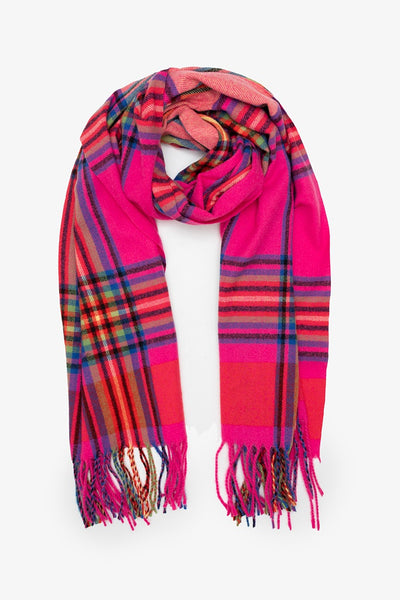 Antler Pink Madras Check Scarf PMC