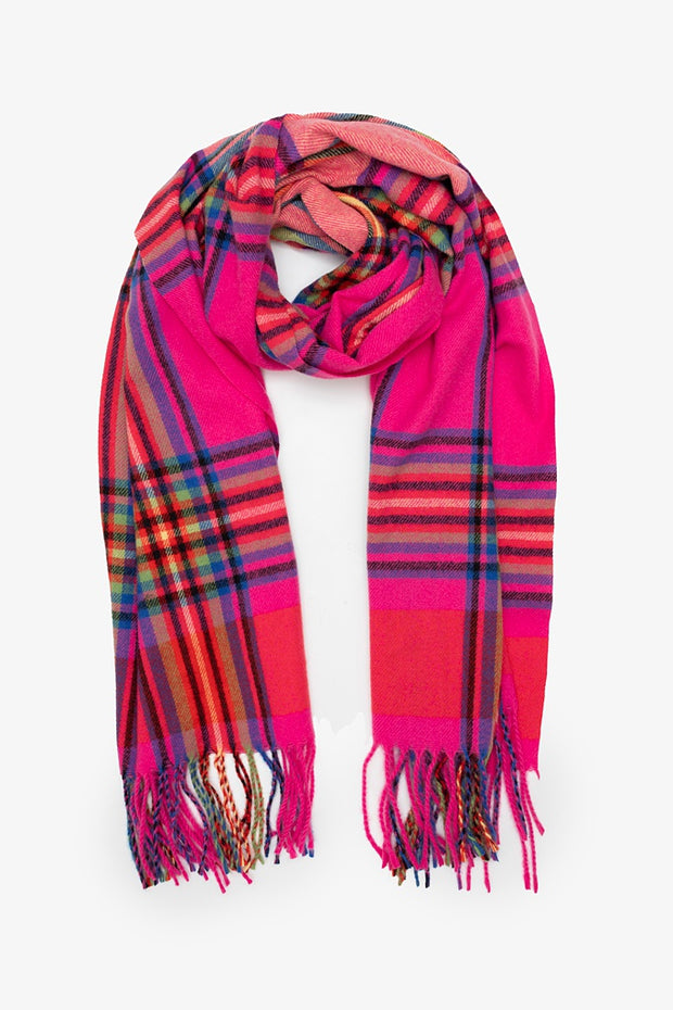 Antler Pink Madras Check Scarf PMC