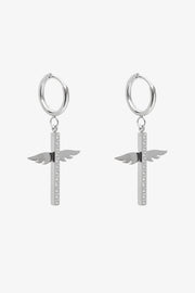 Antler Winged Elegance Earrings Silver