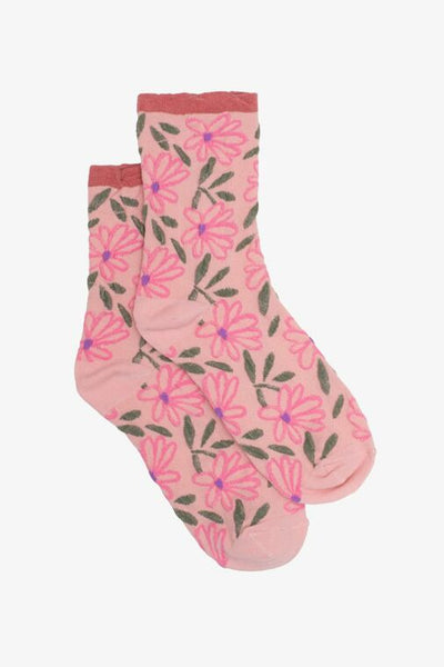 Antler Pink Flowers Socks PFS
