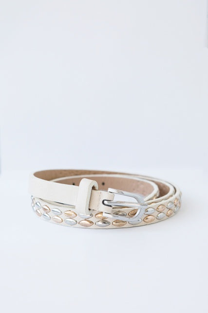 Antler Cream Studded Belt