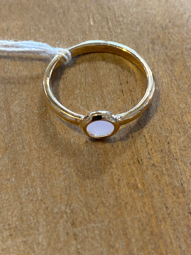 Some 18k French Gold Plated Round Radiant Pink CZ Ring 417