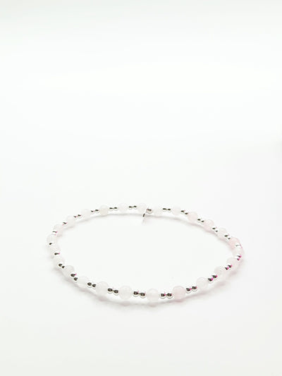 Some Sterling Silver Rose Quartz Bracelet 026