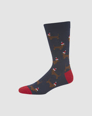 Bamboozled Christmas Dash Bamboo Men's Socks in Navy BBS21