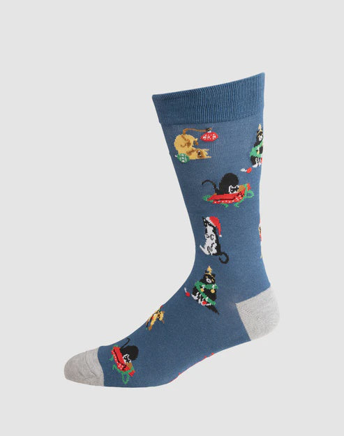 Bamboozled Catty Xmas Men's Bamboo Socks BBS23