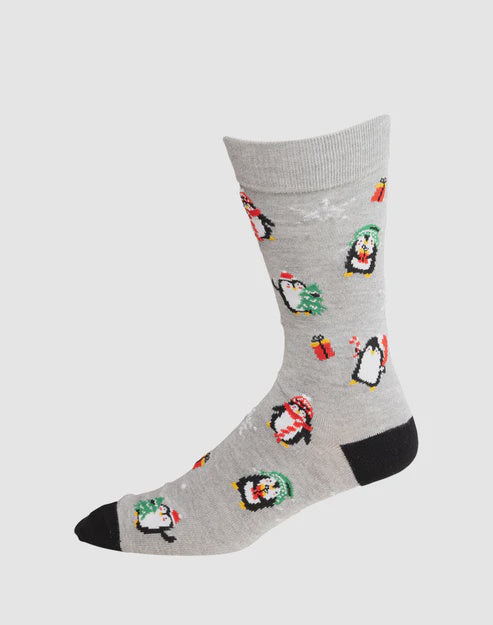 Bamboozled Christmas Penguins Men's Bamboo Socks BBS23