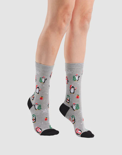 Bamboozled Christmas Penguins Women's Bamboo Socks BBS23