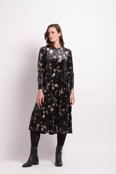 Memo Velveteen Dress in Golden Garden TP14449