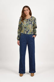 Vassalli 5024 Wide Leg Full Length Pull On Jean Dark Indigo