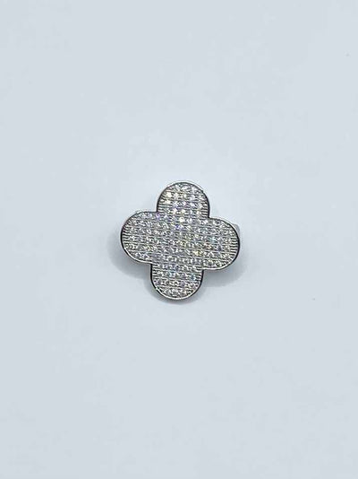 Some Diamante Lucky Silver Brooch 134