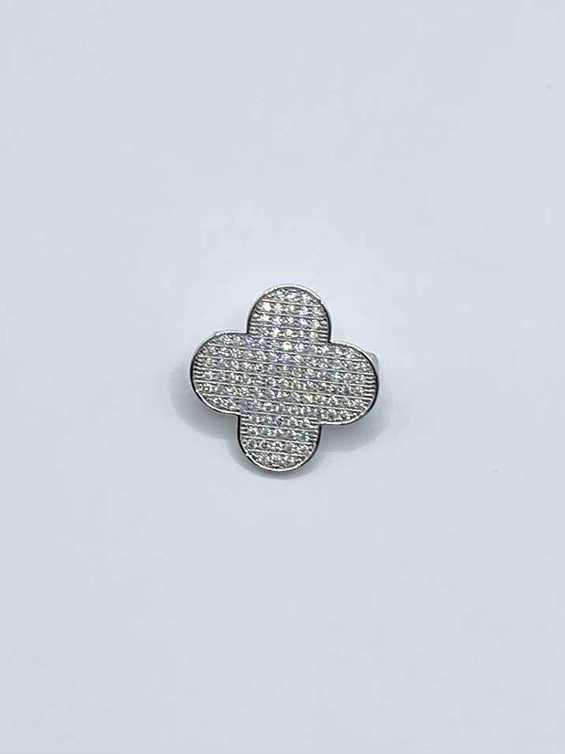 Some Diamante Lucky Silver Brooch 134