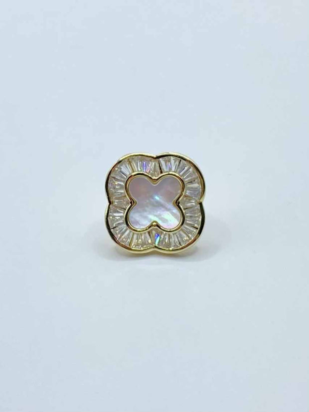Some Gold Mother of Pearl Lucky Brooch 135