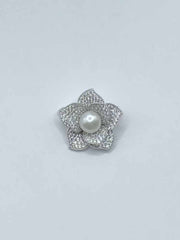 Some Diamante Flower with Pearl Brooch 148