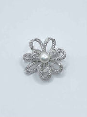 Some Loopy Diamante Flower Brooch 150