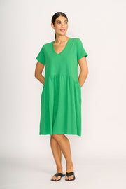 Foil Frill Seeker Dress in Kelly Green FO7908