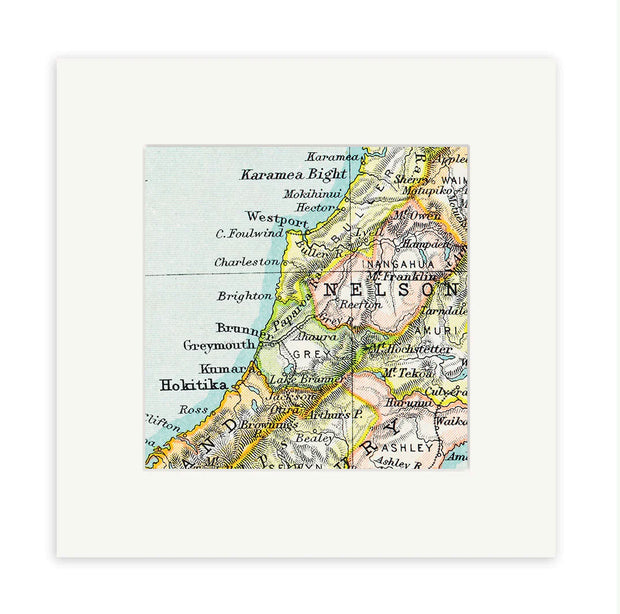 100% New Zealand Vintage Map Print