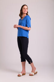 Esplanade Mercerised Cotton V Neck Elbow Sleeve Tee TP14166