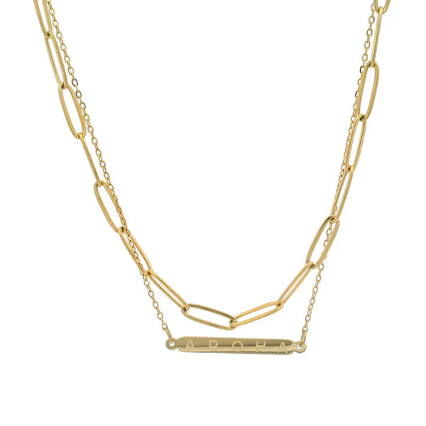 Little Taonga Double Chain Gold Coloured Necklace