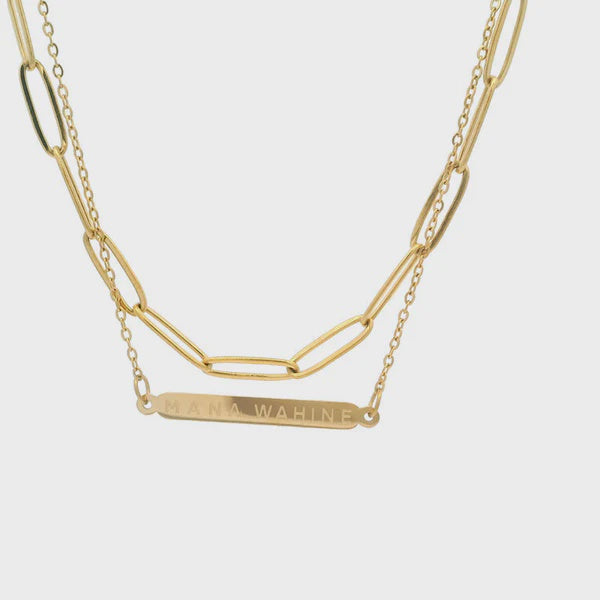 Little Taonga Double Chain Gold Coloured Necklace