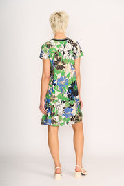 Foil Floral Delight A Line Dress TP14599