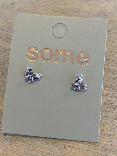 Some Sterling Silver Lil Bunny Rabbit Stud Earrings 766